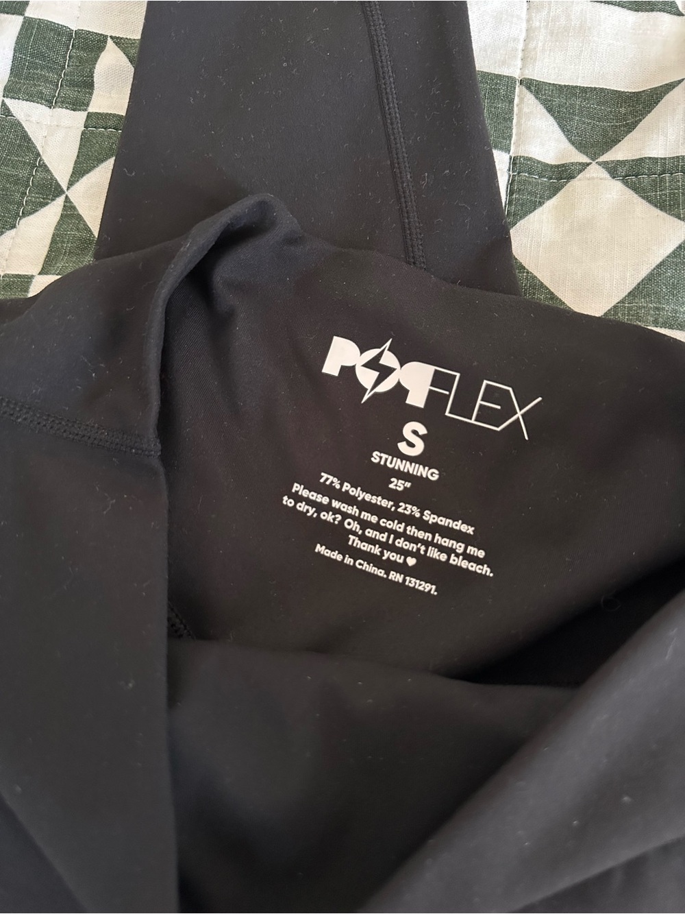 NWOT POPFlex Black Leggings - Picture 3 of 3